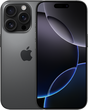 iPhone 16 Pro Titan Schwarz Frontansicht 1