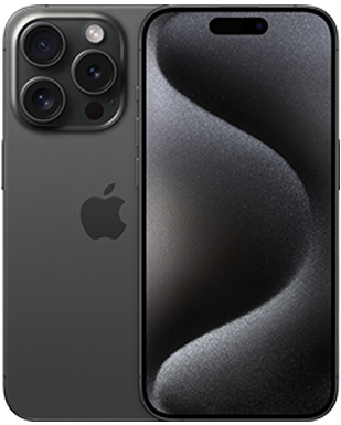 iPhone 15 Pro Titan Schwarz Frontansicht 1