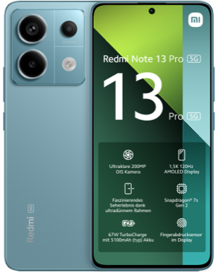 Redmi Note 13 Pro 5G Blau Frontansicht 1